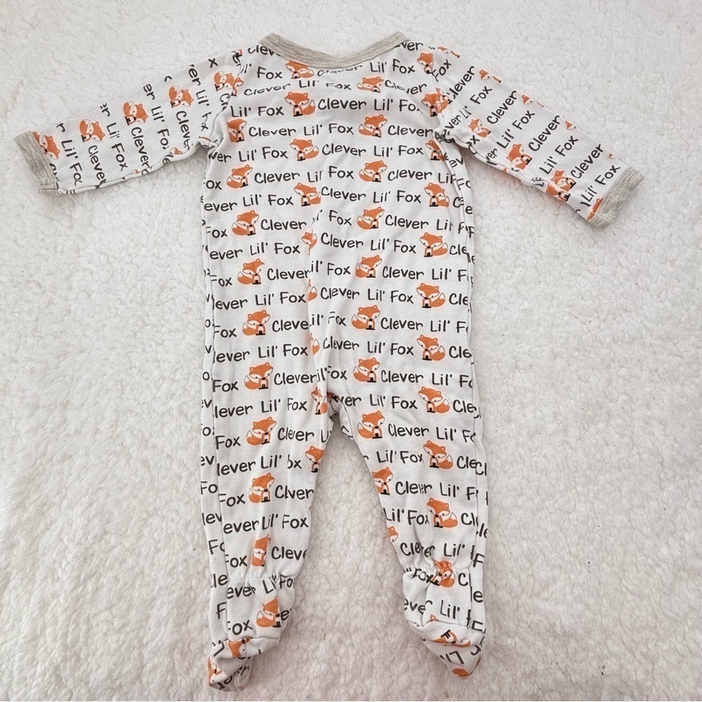 Baby Koala 3-6 Months Long Sleeves Footed Baby Sleeper w Foxes 100% Cotton 🦊 - Picture 3 of 5